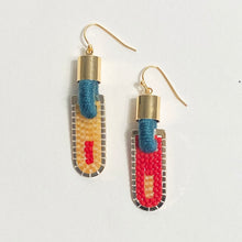 Load image into Gallery viewer, Stripe Geometric Earrings in Poppy/Peach