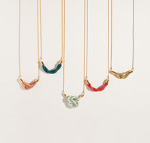 Load image into Gallery viewer, Square Knot Fiber + Chain Necklace