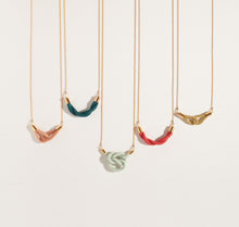 Load image into Gallery viewer, Square Knot Fiber + Chain Necklace {batch}
