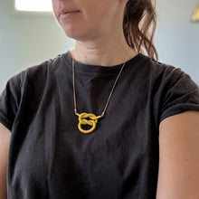 Load image into Gallery viewer, Square Knot Fiber + Chain Necklace