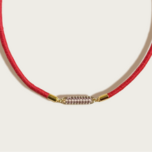 Load image into Gallery viewer, Stripe Fiber + Bead Bracelet