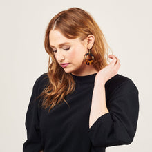 Load image into Gallery viewer, Half Moon Tortoise Earrings