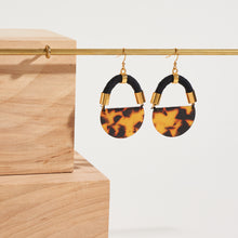Load image into Gallery viewer, Half Moon Tortoise Earrings