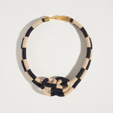 Load image into Gallery viewer, Double Dragon Checker Necklace in Sand/Noir