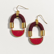 Complement Earrings in Red Mahogany/Poppy