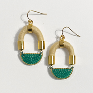 Complement Earrings in Buttercream/Jade