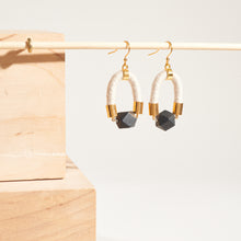 Load image into Gallery viewer, Black Faceted Bead Earrings
