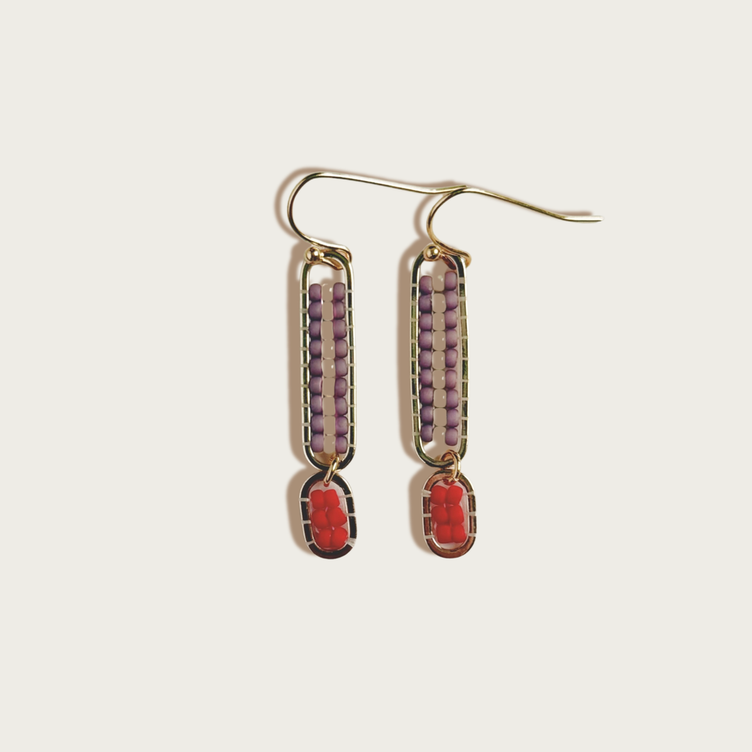 Stripe Beaded Earrings