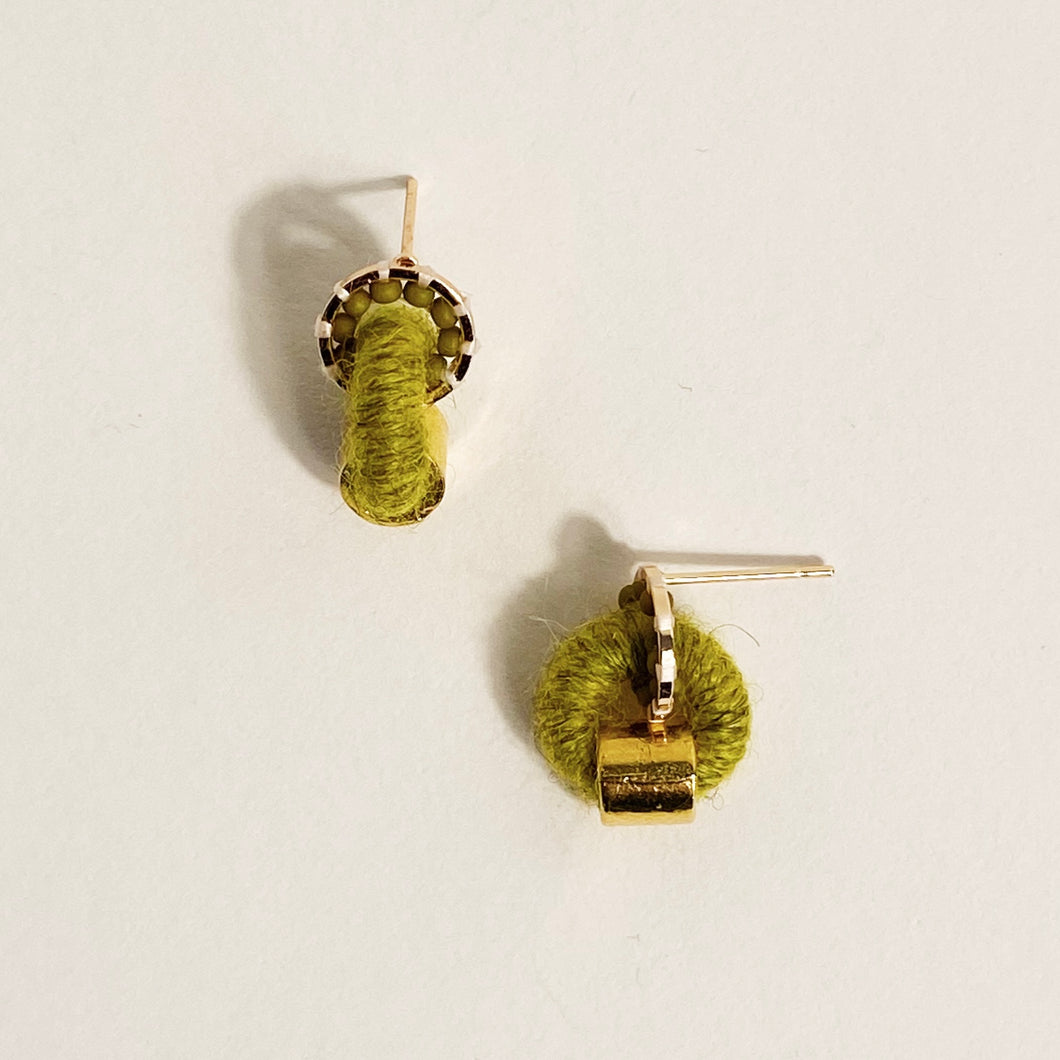 Monochrome Earrings in Olive/Chartreuse