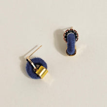 Load image into Gallery viewer, Monochrome Earrings in Indigo/Midnight Blue
