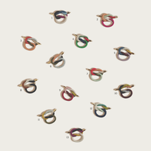 Load image into Gallery viewer, Colorblocked Square Knot Fiber + Chain Necklace
