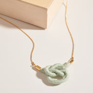 Square Knot Fiber + Chain Necklace {batch}