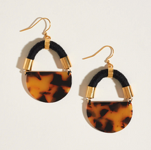 Load image into Gallery viewer, Half Moon Tortoise Earrings
