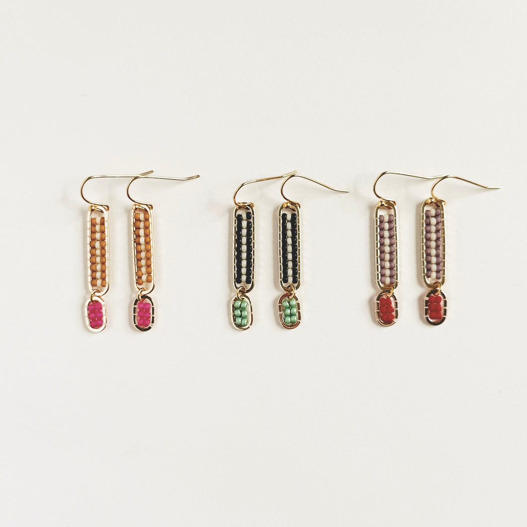 Striped Beaded Earrings