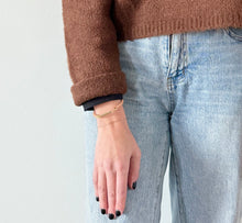 Load image into Gallery viewer, Stripe Fiber + Bead Bracelet
