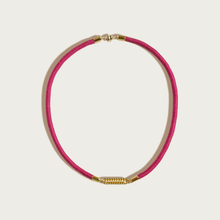 Load image into Gallery viewer, Stripe Fiber + Bead Necklace
