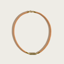 Load image into Gallery viewer, Stripe Fiber + Bead Necklace
