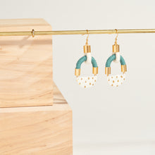 Load image into Gallery viewer, Colorblock + Gold Fleck Earrings
