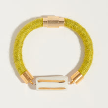Load image into Gallery viewer, Fiber + Porcelain Gold Horizontal Stripe Bracelet
