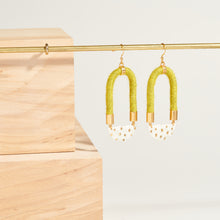 Load image into Gallery viewer, Elongated + Gold Fleck Earrings
