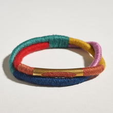 Load image into Gallery viewer, Double Layer Textile PRIDE Bangle in Rainbow

